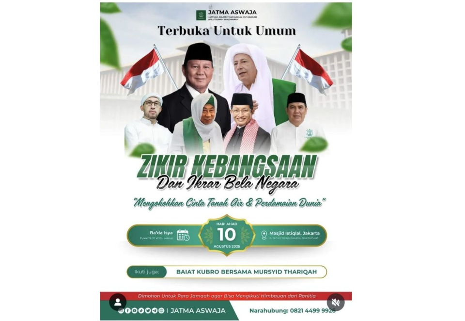 Beredar ‘Geruduk Istiqlal’! PCNU Pekalongan Bikin Baiat Tidak Libatkan Diri pada Zikir Kebangsaan Jatma Aswaja Habib Lutfi