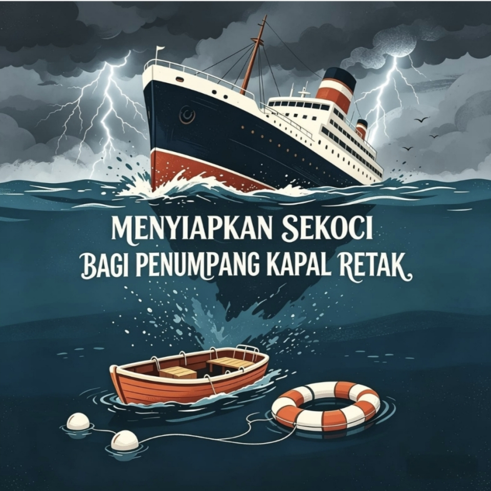 Menyiapkan Sekoci bagi Penumpang Kapal Retak 