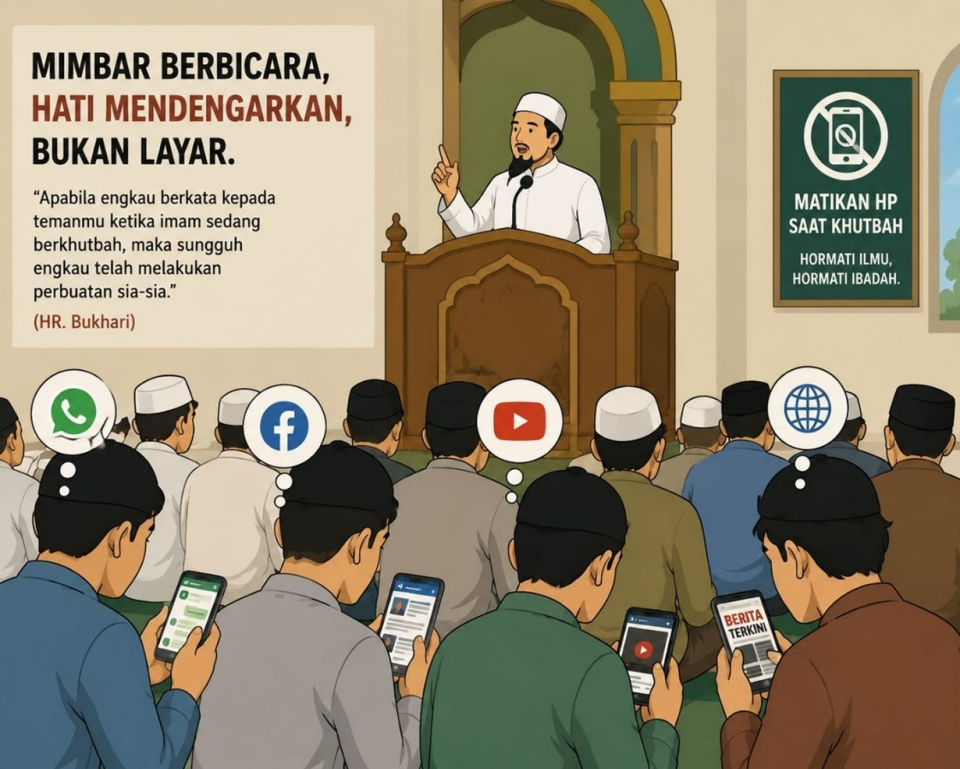 Dari Mimbar ke Layar:  Ketika Khutbah Jumat Kehilangan Perhatian Jamaah