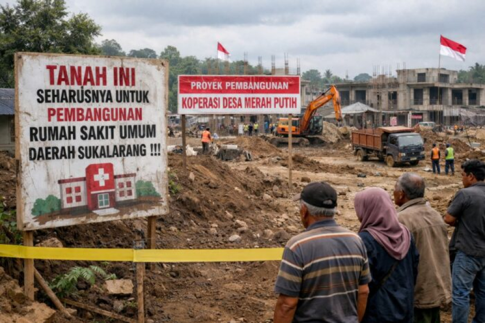 Warga Sukalarang Sukabumi Protes, Lahan Buat Rumah Sakit Malah Dijadikan Koperasi Merah Putih