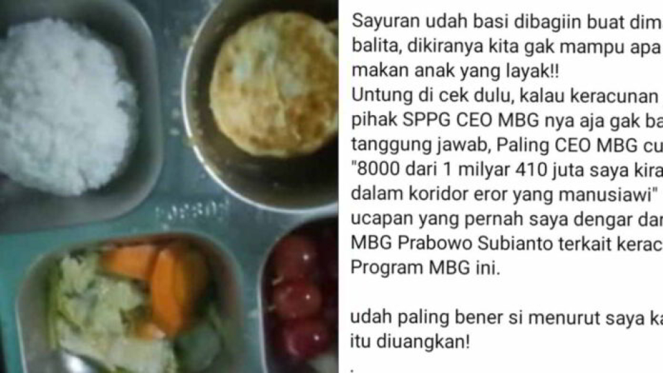 Viral di Medsos, Program MBG di Pangandaran Diduga Sajikan Makanan Basi untuk Balita