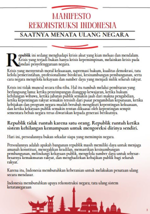 Manifesto Rekonstruksi Indonesia