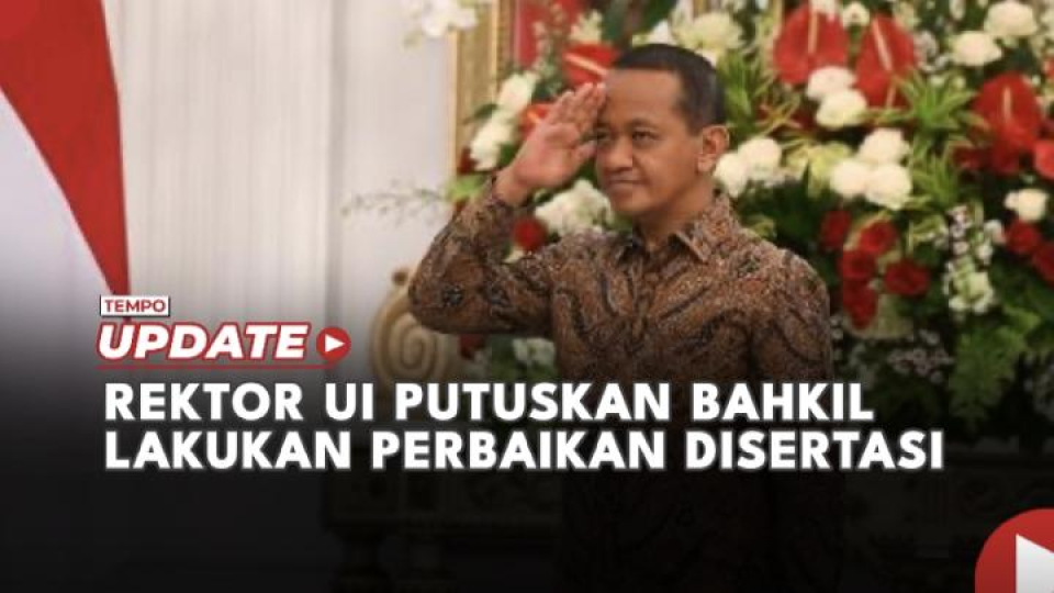 301 Guru Besar UI Lawan Putusan PTUN Disertasi Bahlil